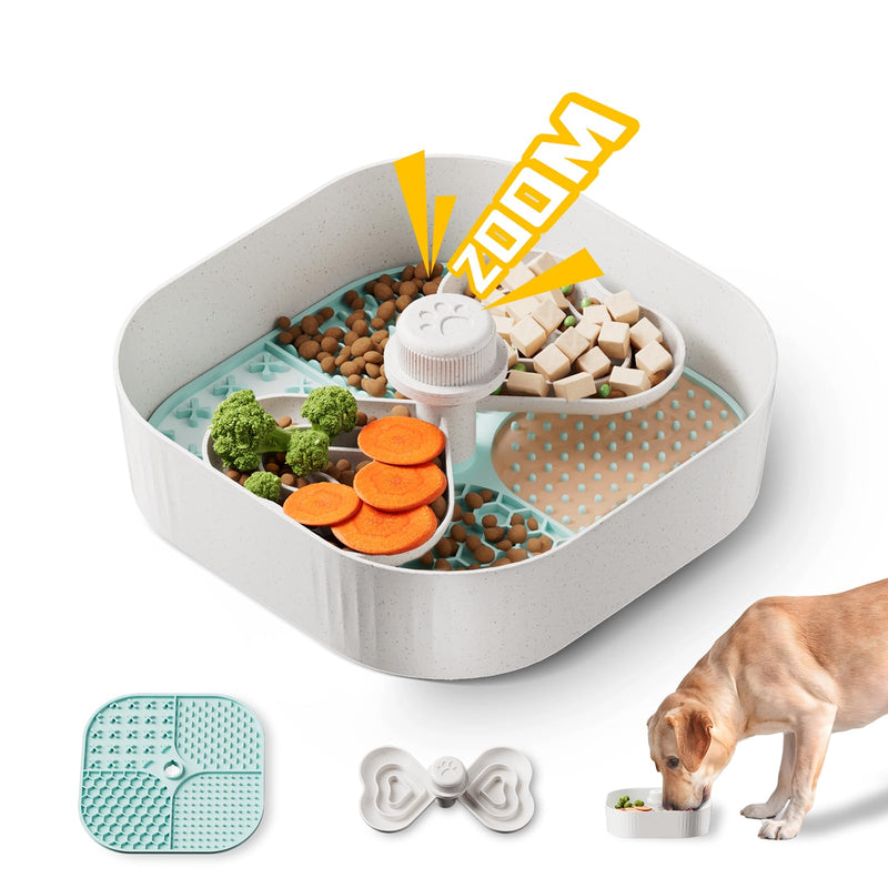 KILIN Slow Feeder Dog Bowls,Dog Slow Feeder Bowl with Lick Mat,Plant-Based Puzzle Maze Dog Food Bowls for Dry,Wet,and Raw Food,Removable Interactive Slow Eating Dog for Small/Medium/Large Breed - PawsPlanet Australia