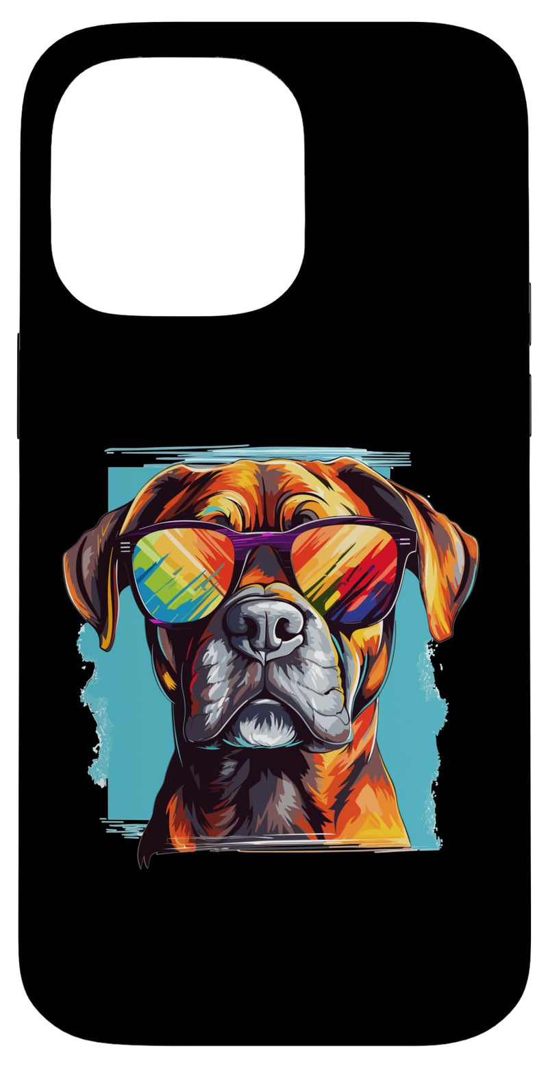 iPhone 14 Pro Max Boxer Dog Breed Pet with Sunglasses Pop Art Colorful Case iPhone 14 Pro Max - PawsPlanet Australia