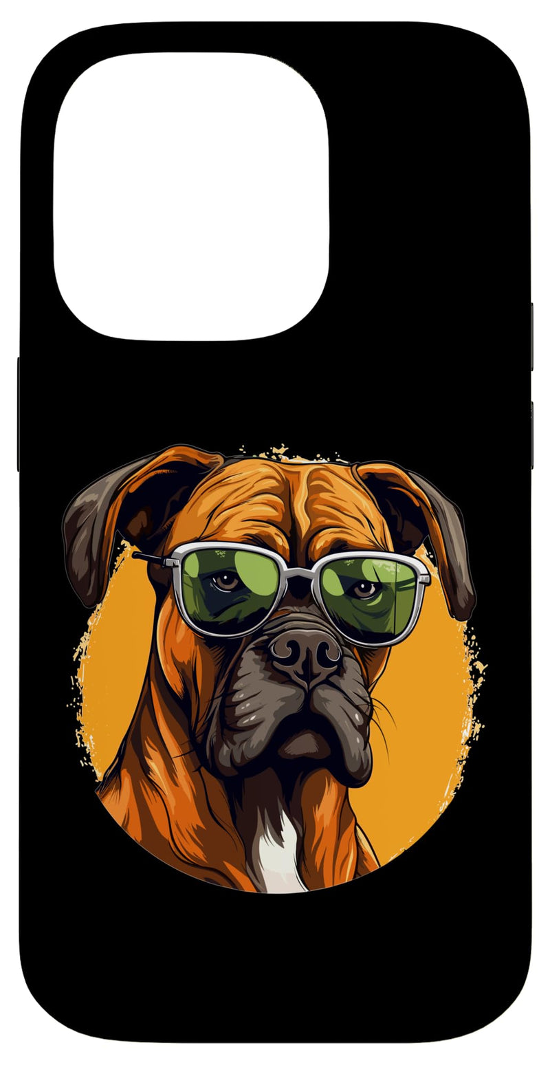 iPhone 14 Pro Boxer Dog Breed Pet with Sunglasses Case iPhone 14 Pro