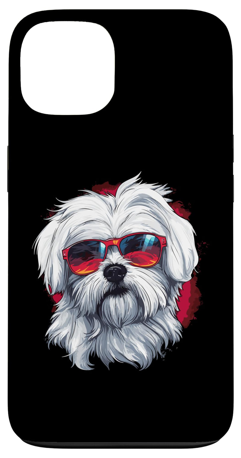 iPhone 13 Maltese Dog Breed Pet with Sunglasses Case iPhone 13