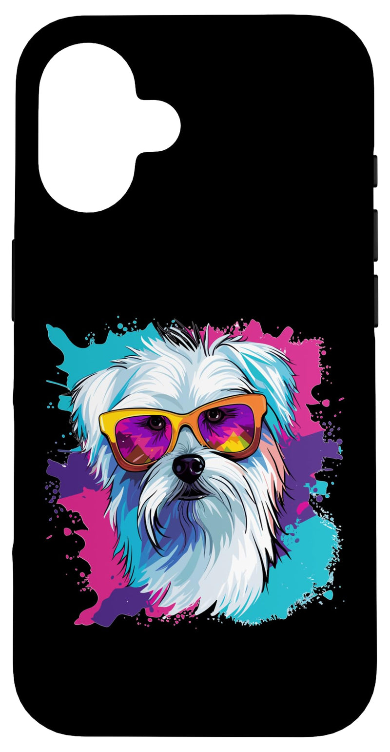 iPhone 16 Maltese Dog Breed Pet with Sunglasses Pop Art Case iPhone 16