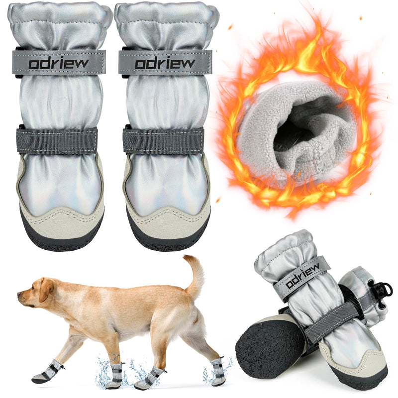 Dog Shoes Large Size Dogs, 4PCS Waterproof Dog Booties-Dog Boots & Paw Protectors, Medium Shoes for Dogs with Reflective Strip, Anti-Slip Sole for Rain, Snow and Summer Hiking. (6) 6 - PawsPlanet Australia