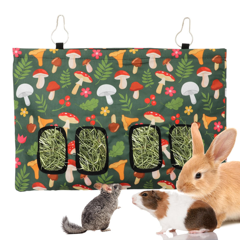 Rabbit Hay Feeder Bag with 4 Holes Mushroom Guinea Pig Hanging Hay Feeding Bag Storage Dispenser for Chinchilla Hamster Bunny Small Animal Pet - PawsPlanet Australia