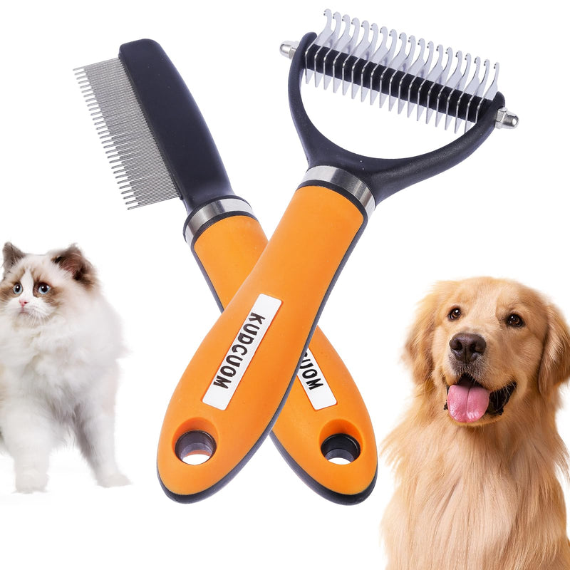 Pet Grooming Combo, featuring a Deshedding Brush and Dematting Combs, is specifically tailored for long-haired dogs and cats with tangled hair - PawsPlanet Australia