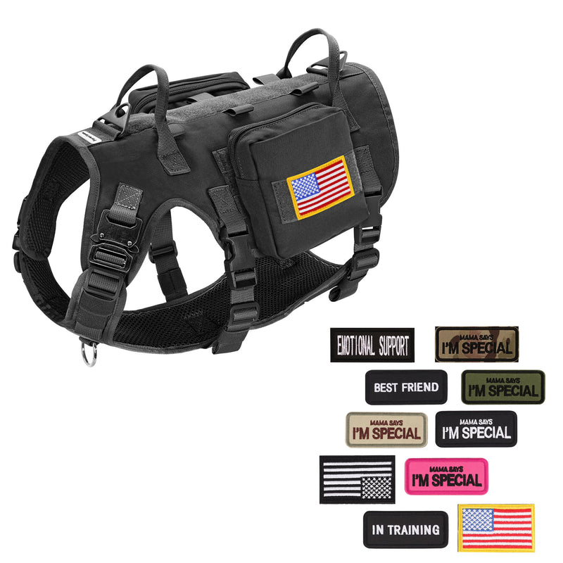 Forestpaw Tactical Dog Harness, Collar, Leash, Backpack & Service Dog Patches for Large Dogs Training - PawsPlanet Australia