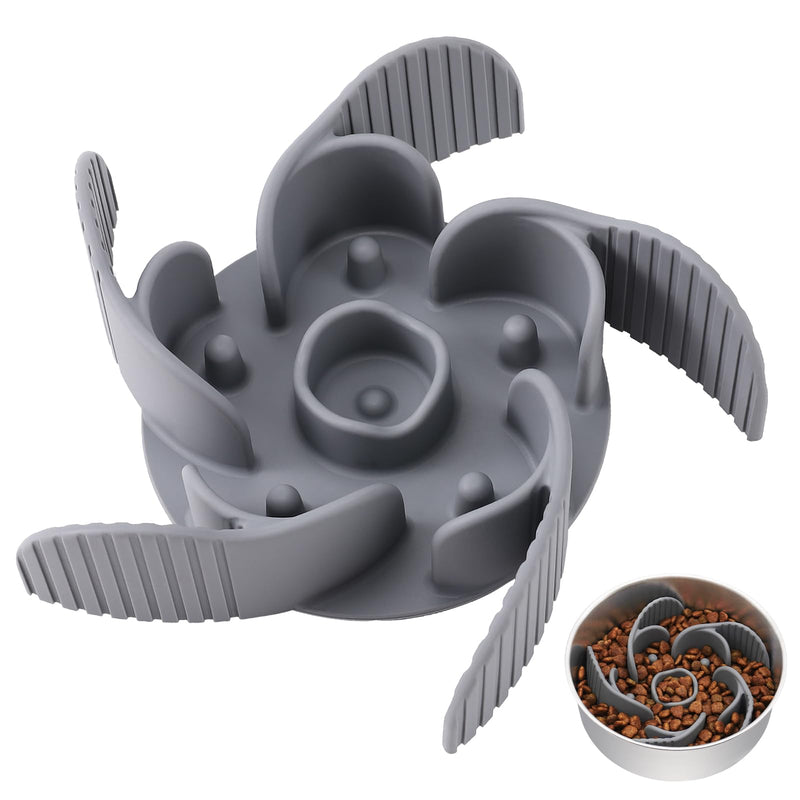 MateeyLife Slow Feeder Dog Bowls Large Breed & Medium Breed with Suction Cups Cuttable Dog Slow Feeder Bowl, Slow Feeder Insert Fits Dog Bowls Slow Feeder with Metal Slow Feeder Dog Bowl (Gray) A/Gray - PawsPlanet Australia