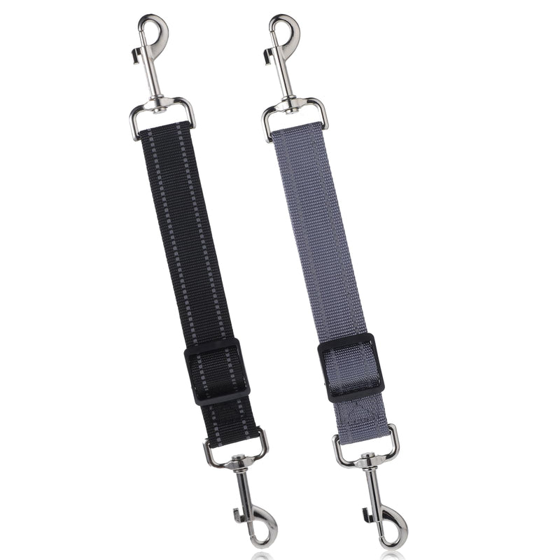 2 Pack Dog Collar Safety Clips Adjustable Prong Collar Backup Clasp Leash Connector Reflective Nylon Double Ended Clasp Leash Clips for Pet Dog Puppies Harness Collar Companion Safety Clip - PawsPlanet Australia