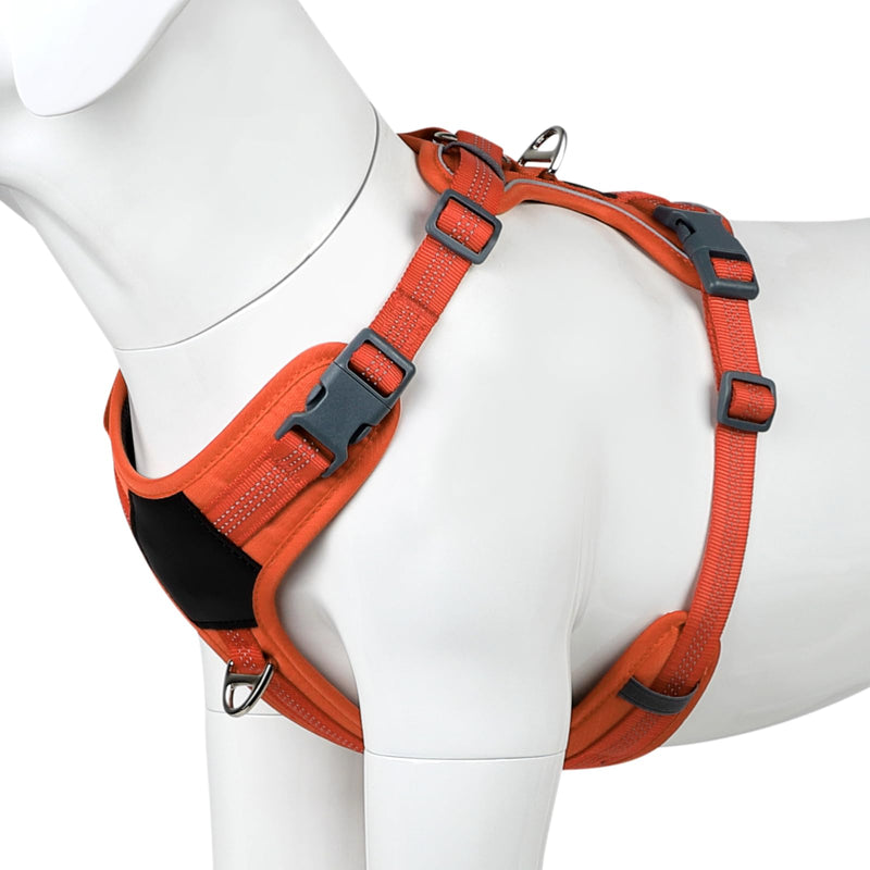 Plutus Pet No Pull Dog Harness, Release at Neck, Soft Padded, Reflective Adjustable Dog Vest Harness for Small, Medium, Large Dogs(Orange, L) Orange - PawsPlanet Australia