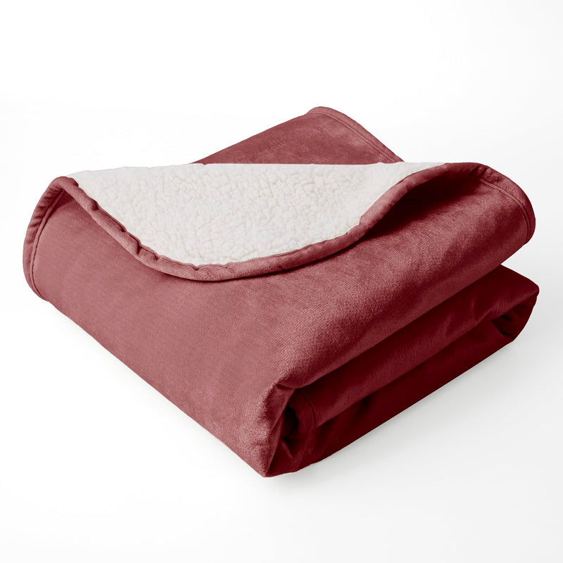 Waterproof Dog Blankets for Large Dogs, Washable Pet Blanket for Indoor Cats, Plush Sherpa Puppy Throw Furniture Protector for Bed Couch Sofa(40"x50",L,Burgundy Red) Burgundy Red 40x50 Inches - PawsPlanet Australia
