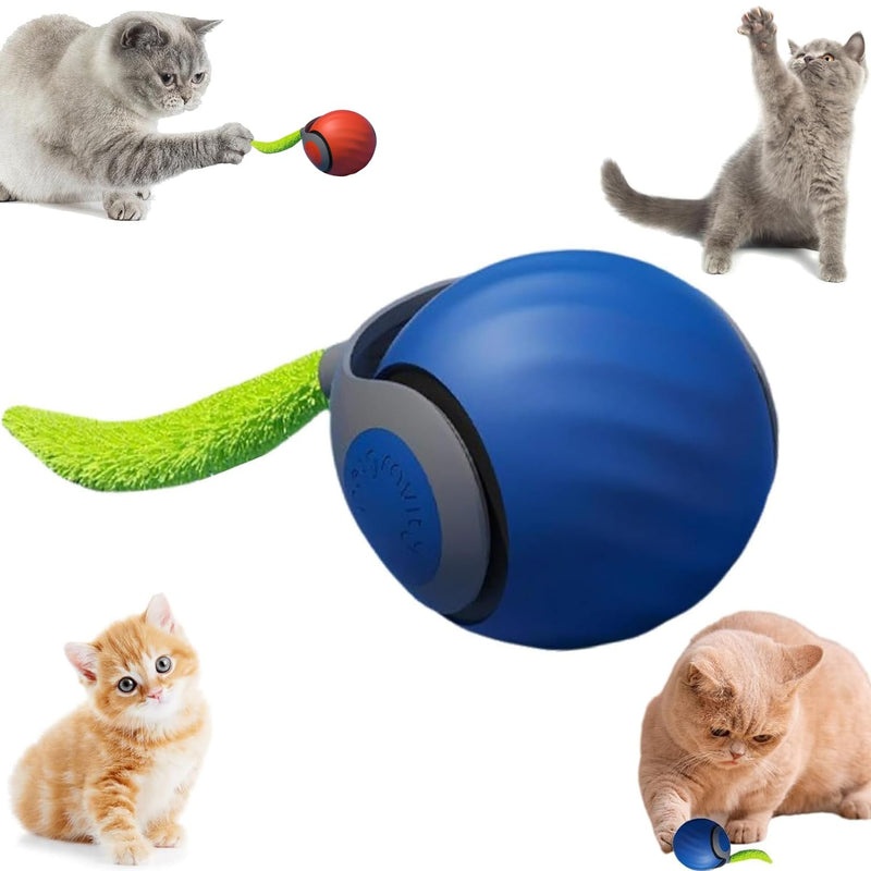 Speedy Tail 2.0,Speedy Tail Cat Toy,2025 New Generation Interactive Cat Toy,Interactive Cat Toys for Indoor Cats,Smart Interactive Cat Toy Ball,Automatic Moving Cat Toy Ball with Tail (Blue) Blue - PawsPlanet Australia