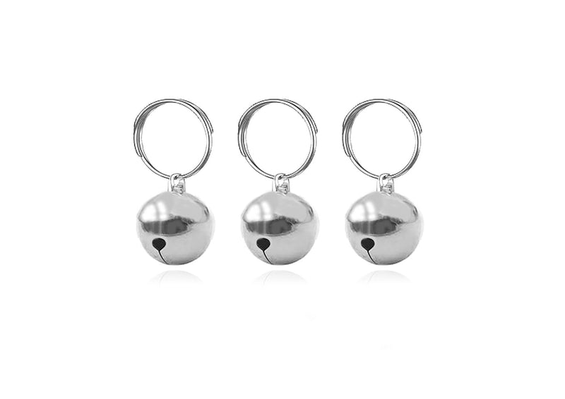 SKYPIA 3 Pack Pet Bells for Dog Cat Collar Charm Pet Pendant Accessories Stainless Steel Anti-Lost Training Bells for Collars Pet Pendant Accessories 1/2-Inch Silver Silver-3 - PawsPlanet Australia