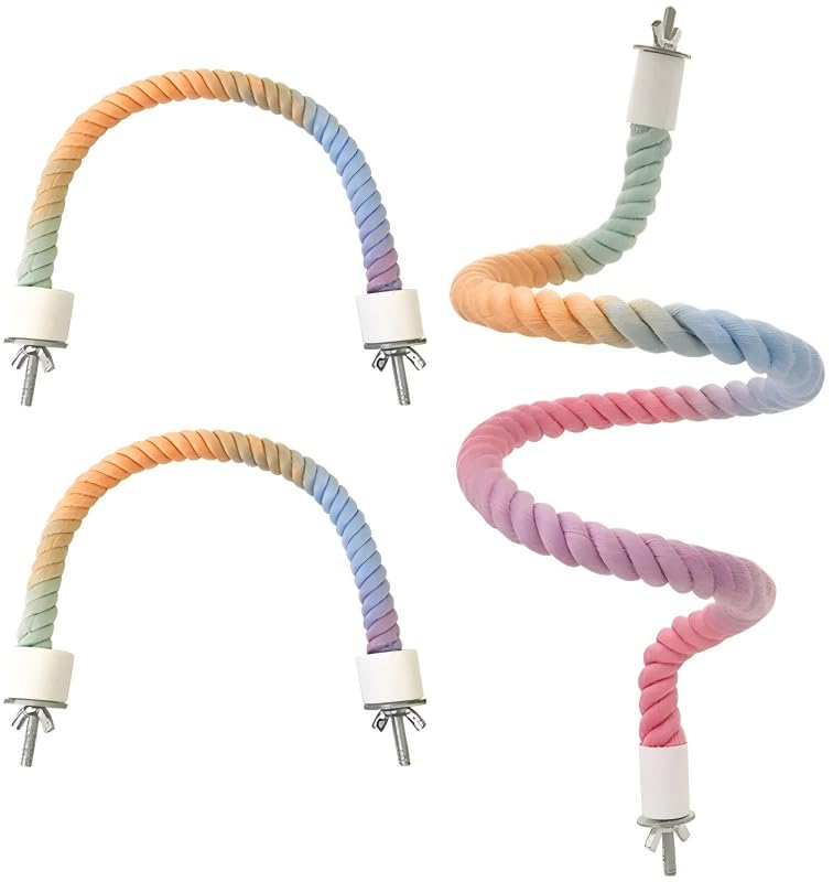 3Pcs Rope Perches for Bird Cages, Rope Perch for Parrots, Cockatiels & Parakeets, Bird Cage Accessories - PawsPlanet Australia