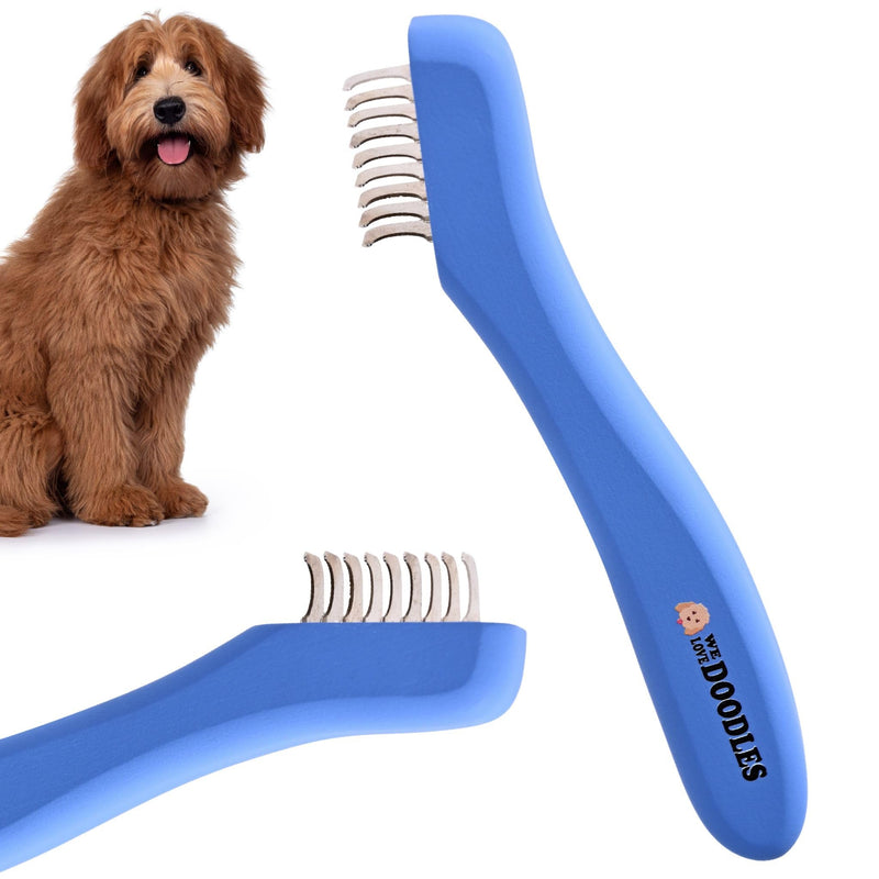 We Love Doodles Dematting Comb for Dogs - Dog Hair Mat Remover, Detangler Comb & Deshedding Tool, Removes Tangles, Knots, & Loose Hair, Metal Comb, Ergonomic Handle (9 Blade) 9 Blades