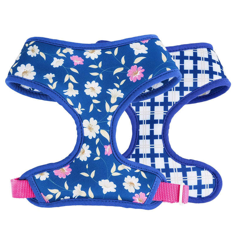 Reversible Prints Dog Harness Pet Harnesses for Extra Small Medium Large Dogs Soft Breathable Adjustable Puppy Vest for Easy Walking (Blue, Medium) Blue - PawsPlanet Australia