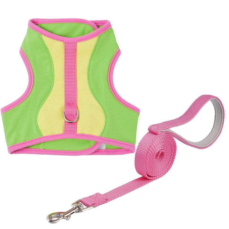 Adjustable Cat Wrap Harness with 6ft Leash Soft Breathable Cat Walking Harness Leads (Green, Small) Green - PawsPlanet Australia