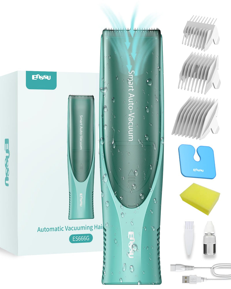 Baby Hair Clipper,Vaccum Hair Clippers for Kids/Toddlers,Cordless Baby Hair Cutting Kit with Two Modes,Baby Hair Trimmer Haircut Machine in Large Hairs Storage Space,Rechargeable,Waterproof Green - PawsPlanet Australia