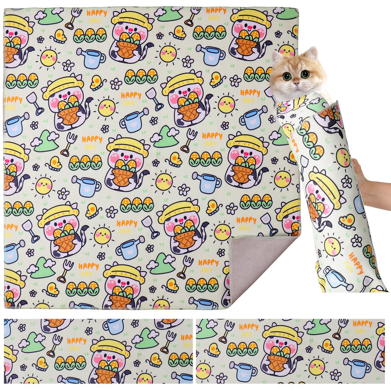Cat Wrap for Grooming,Cat Wrap for Cutting Nails,Self-Adherent Soft Cat Blanket，Restrain the Cat to Keep Calm,Anti-Bite, Anti-Scratch, Wrap anti-Escape Grooming Bags for Cats ( within 16lbs) L(within 16lbs) - PawsPlanet Australia