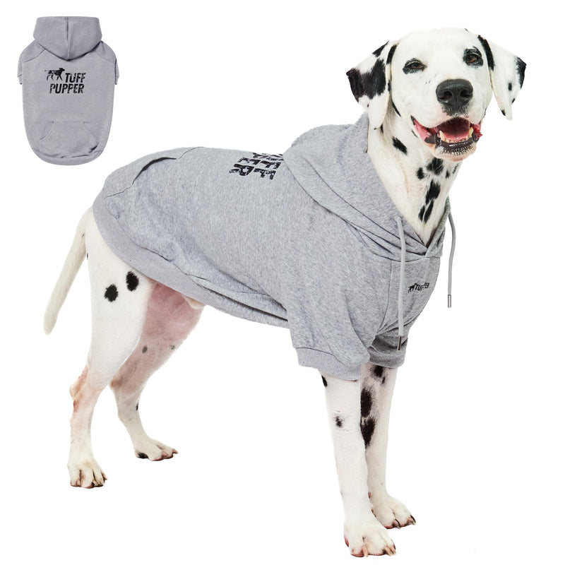Tuff Pupper Dog Hoodie | Premium Quality Insulated Fabric | Ultra Soft Interior for Superior Comfort | Elastic Cuffs & Drawstring for Warmth | Stretch Fit Suitable for All Breeds (Gray, L) 40-60 lbs (Large) Heather Grey - PawsPlanet Australia