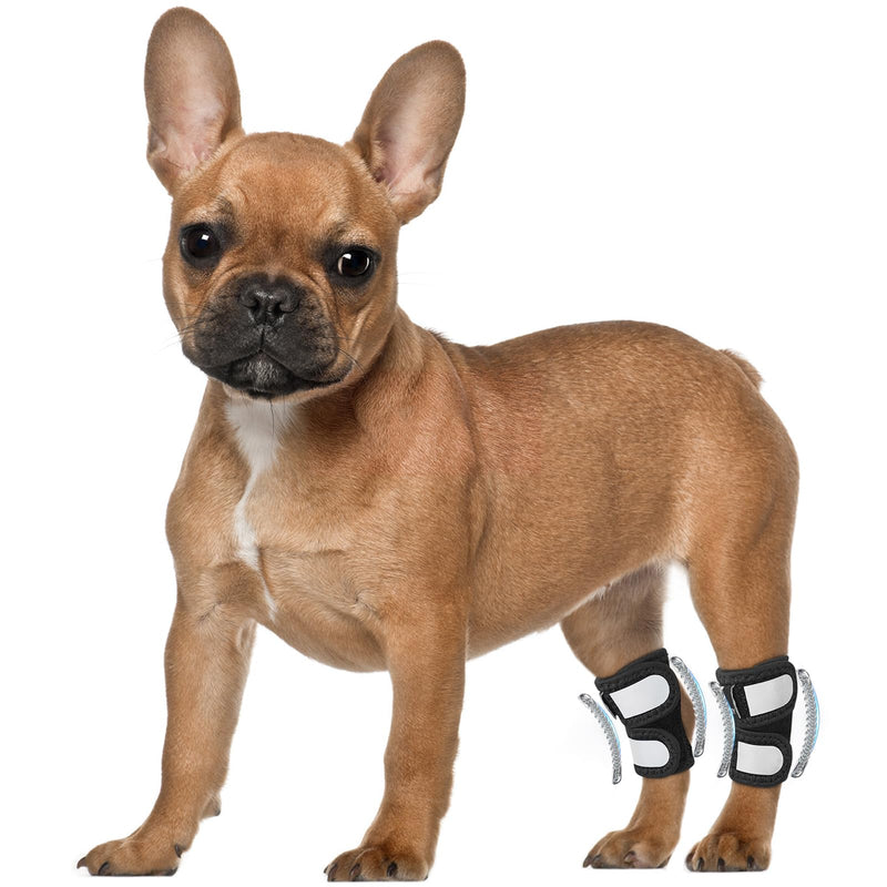 1 Pair Short Dog Rear Leg Hock Ankle Brace for Torn ACL & CCL, Dog Leg Braces for Back Leg with Metal Spring Inserts, Dog Wrap Brace for Bottom Joint with Reflective Straps XS - PawsPlanet Australia