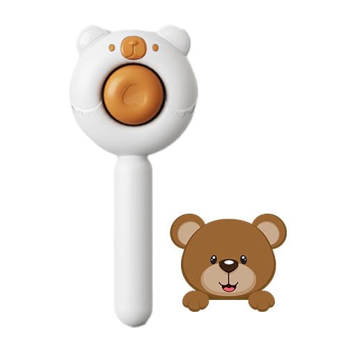 Cat Brush for Short or Long Haired Cats Dogs Rabbits, Cute Dog Brushes with Release Button for Massage and Removes Loose Fur, Dog Hair Brush Pet Grooming Deshedding Comb White Bear - PawsPlanet Australia