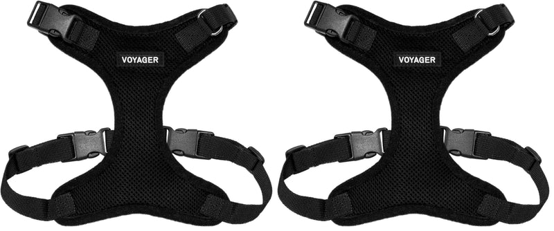 Voyager Step-in Lock Pet Harness - All Weather Mesh, Adjustable Step in Harness for Cats and Dogs by Best Pet Supplies - Black, XS (Pack of 2) - PawsPlanet Australia