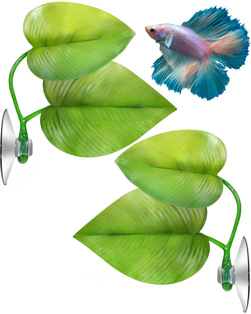 Betta Fish Tank Decorations Aquarium Decor,2 PCS Betta Fish Leaf Hammock,Beta Fish Toy for Sleeping Resting Hiding Playing Breeding - PawsPlanet Australia