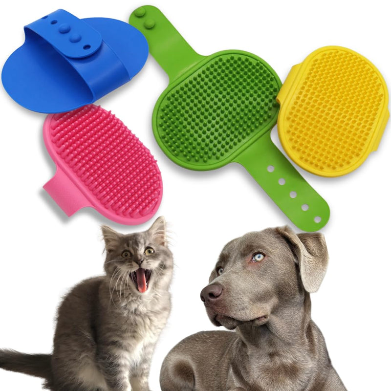 | Dog Bath Brush | 4 PCS Pet Grooming Brush | Pet Hair Removal Brush | Cat Hair Removal Brush | Dog Grooming Bath Brush | Pet Rubber Brush | Pet Silicone Brush | Dog Shampoo Brush - PawsPlanet Australia