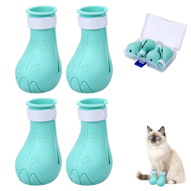 4 Pcs Silicone Cat Feet Claw Covers, Anti-Scratch Cat Nail Shoes Kitten Feet Paw Boots Cat Protector Caps to Prevent Scratching Pet Supplies for Bathing Shaving Grooming - PawsPlanet Australia