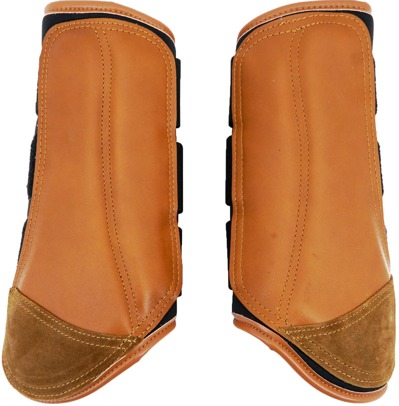 Jeereal Brushing Horse Boots Equine Boots | Protective Gear and Training Equipment | Neoprene,Waterproof Cloth and Genuine Leather Made of (Brown, Cob (Medium)) Cob (Medium) Brown - PawsPlanet Australia