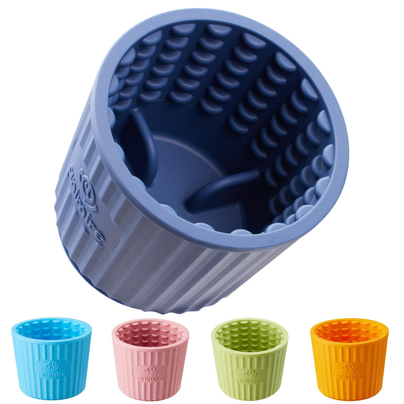 Dog Lick Bowl, Anxiety Relief Dog Licking Mat Freezer Treat Dispenser, Non-Slip Anti-Choking Silicone Slow Feeder Lick Bowl for Small Medium & Large Breed Dogs, BPA Free(Deep Blue,M-L) M-L Deep Blue - PawsPlanet Australia