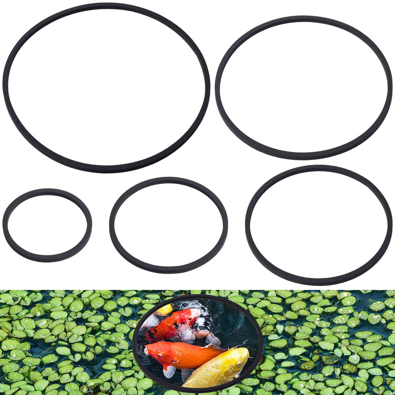 PAGOW 5pcs Fish Feeding Rings Set, Floating Aquarium Plant Corral, Round Fish Feeder Rings for Fish Tank, Floating Plant Ring, Fish Tank Aquarium Accessories for Betta (Black) Black(round) - PawsPlanet Australia