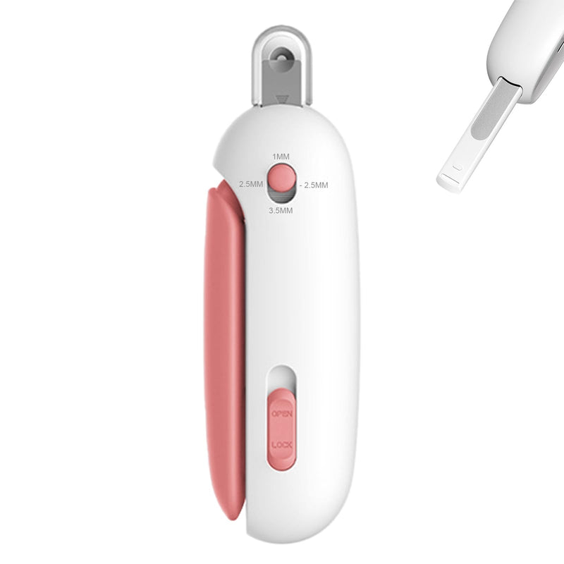 Wanheart Cat Nail Clipper with Hidden File & Debris Catcher – Adjustable Round Hole Pet Nail Trimmer for Cats, Kittens & Small Animals | Safe No-Mess Grooming Tool (Pink) Pink - PawsPlanet Australia
