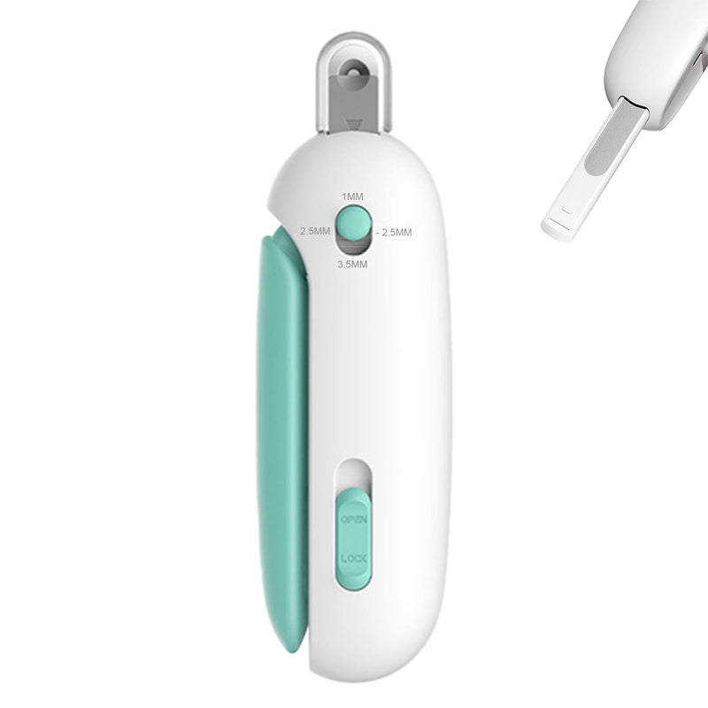 Pett Nail Clipper for Cats - Gentle Round-Hole Trimmer with Dust Storage | Adjustable Size & Hidden Nail File | Pet Grooming Tool for Safe & Loving Care (Blue) Blue - PawsPlanet Australia