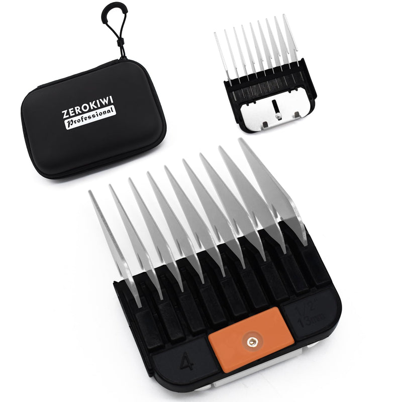 Professional A5-Style Animal Clipper Stainless Steel Color-Coded Snap-on Attachment Guard Guide Comb, 1/8"-1" Compatible with Wahl KM Series Oster A5 Andis Detachable Blade Pet Dog Groomers (#4-1/2") #4-1/2" - PawsPlanet Australia