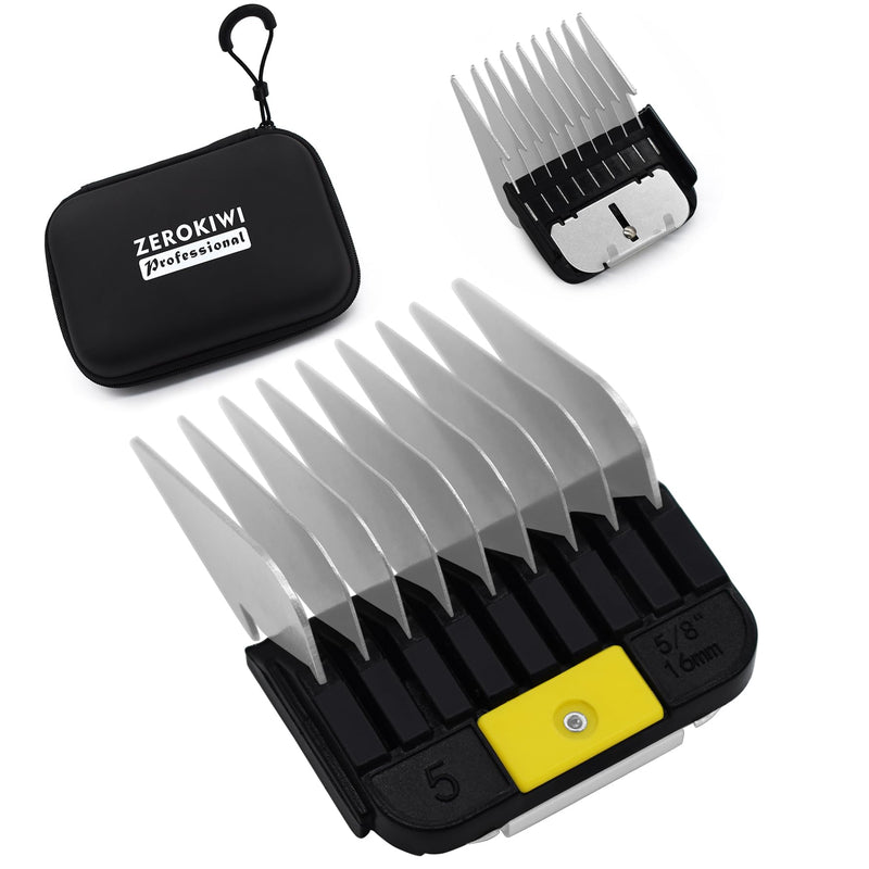 Professional A5-Style Animal Clipper Stainless Steel Color-Coded Snap-on Attachment Guard Guide Comb, 1/8"-1" Compatible with Wahl KM Series Oster A5 Andis Detachable Blade Pet Dog Groomers (#5-5/8") #5-5/8" - PawsPlanet Australia