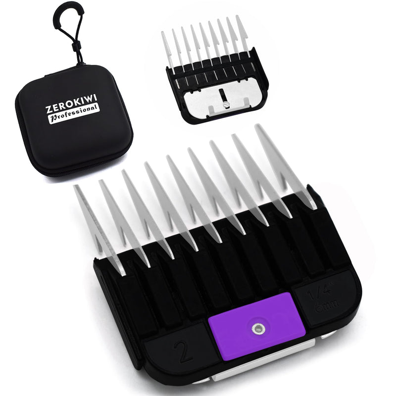 Professional A5 Style Animal Clipper Stainless Steel Color-Coded Snap-on Attachment Guard Guide Comb, 1/8"-1" Compatible with Wahl KM Series Oster A5 Andis Detachable Blade Pet Groomers (#2 - 1/4") #2 - 1/4" - PawsPlanet Australia