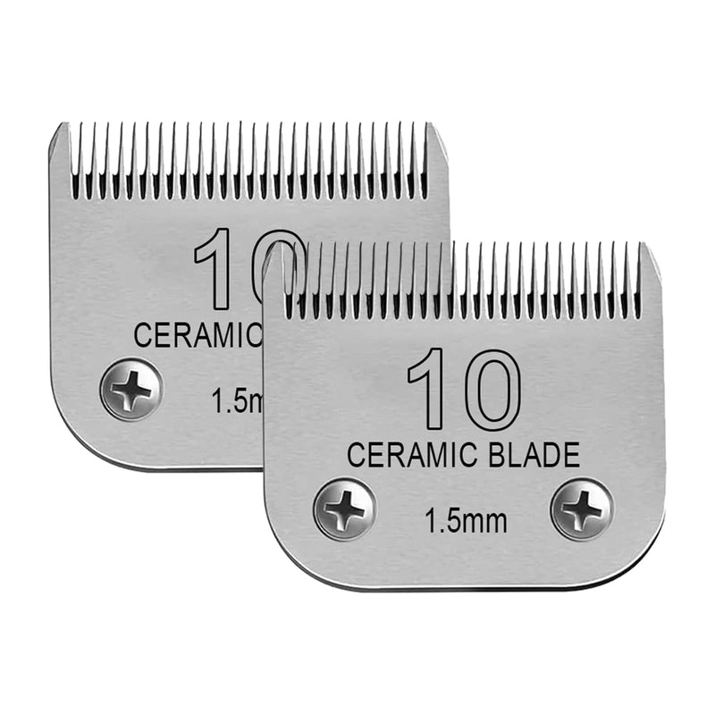 Detachable Pet Dog Clipper Blades, Compatible with Size-10 (1.5mm), Most Oster A5, KM Series Clippers,Made of Stainless Steel Blade 2Pack 102P - PawsPlanet Australia