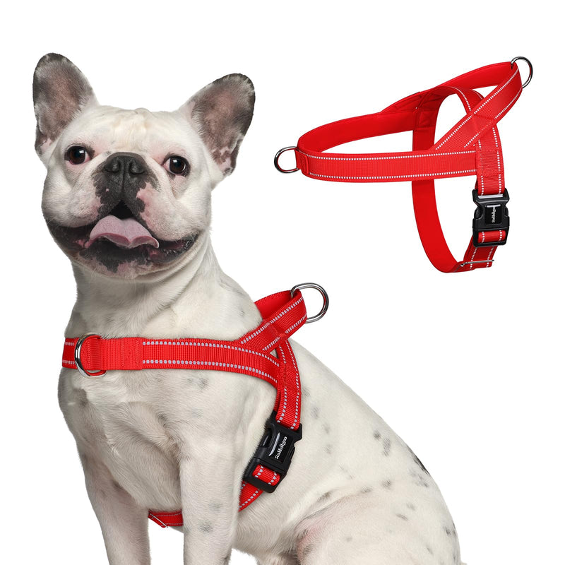 rabbitgoo Dog Harness No Pull, Quick Fit for Small Dogs with Soft Padded Handle, Chest Adjustable Reflective Pet Vest, No Choke Escape Proof for Walking Training, Red M - PawsPlanet Australia
