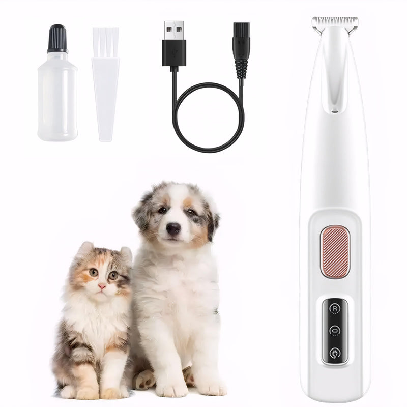 Dog Paw Trimmer, Electric Dog Clippers with LED Light, Rechargeable Low Noise Pet Hair Trimmer for Grooming, Cordless Pet Paw Trimmer, Pet Hair Shaver for Small Dogs Cats - PawsPlanet Australia