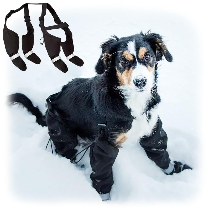 yucca Dog Suspender Booties, Paw Boot Leggings Anti-Slip, Pet Snow Pants with Attached Boots Waterproof, Adjustable Suspender Shoes for Dogs Winter Snow Rain Hiking Paws Protector Basic S - PawsPlanet Australia