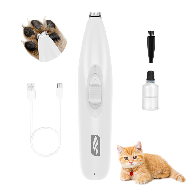 ahansi Dog Clippers for Grooming, Low Noise Cordless Dog Paw Trimmer, Rechargeable Small Pet Hair Trimmer for Grooming (White) White - PawsPlanet Australia