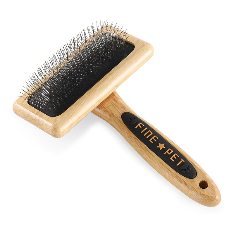 Dog Slicker Brush for Shedding Medium Long Haired Dogs and Cats Pet Grooming Brush to Remove Loose Hair Tangles and Knots M Black