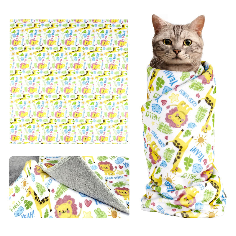 Cat Wrap for Cutting Nails and Grooming,Cat Restraint Wrap for Nail Clipping,Self-Adhesive Fabric Cat Swaddle Burrito Wrap for Nail Trimming,Cat Grooming Supplies(L (Within 22lbs)) - PawsPlanet Australia