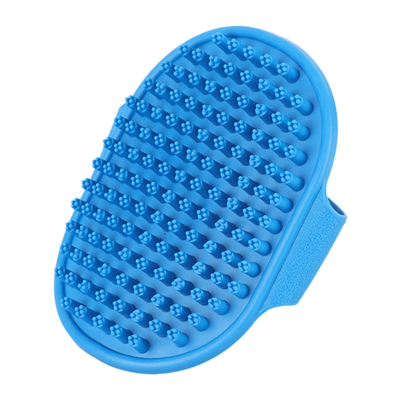 Pet Shampoo Bath Brush,Dog Massage Brush with Adjustable Ring Handle,Soothing Massage Rubber comb for Long and Short Haired Animals,Dry and Wet Available,Blue - PawsPlanet Australia