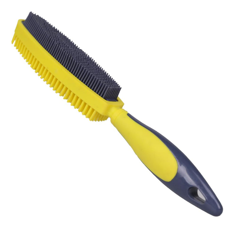 Rubber Pet Hair Removal Brush, Dogs Cats Hair Lint Remover Tool Massage Bath Comb Brush for Cleaning and Grooming (Yellow) Yellow - PawsPlanet Australia