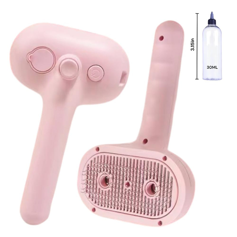 Cat Steam Brush, 2 Spray Nozzles for Shedding & Grooming, Self-Cleaning Cat Brushes for Indoor Cats & Dogs, Pet Hair Removal Tool with Release Button, Perfect for Long & Short Haired Pets (Pink) Pink - PawsPlanet Australia
