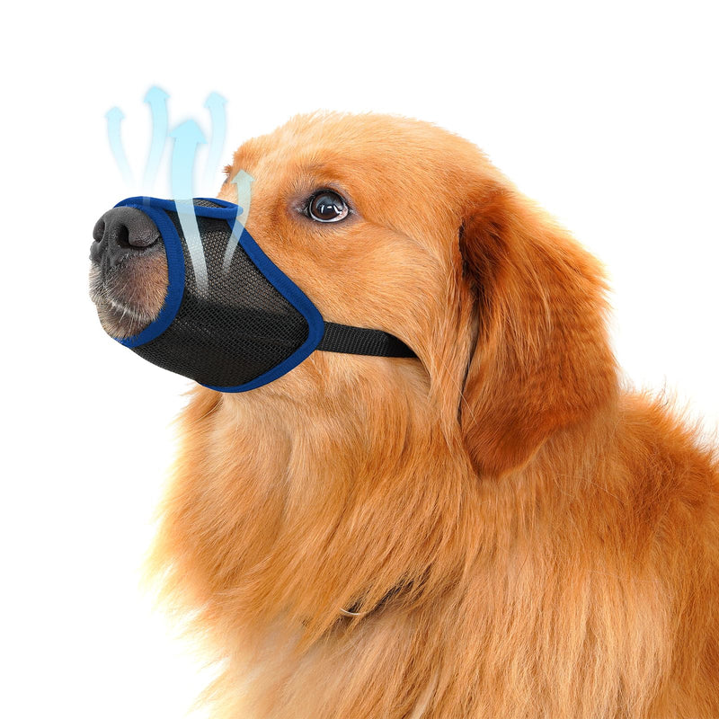 Dog Muzzle, Soft Mesh Muzzle for Small Medium Large Dogs,Chihuahua German Shepherd Bulldog,Breathable and Drinkable Muzzle Cover, Adjustable Anti-Fall Bite Barking Chewing Muzzle (Blue(XS)) Blue(XS) - PawsPlanet Australia