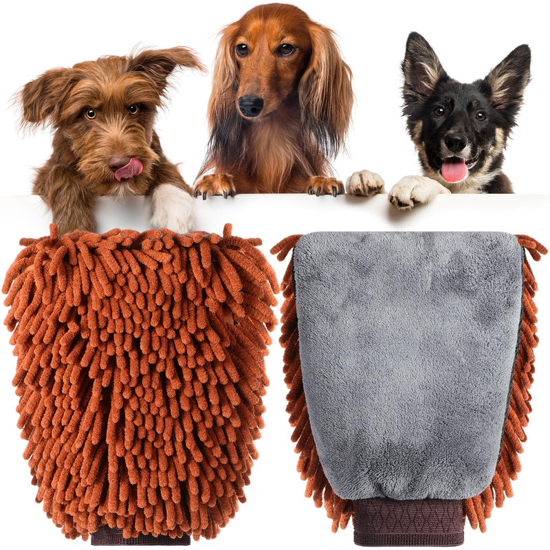 1 Pair Dog Cleaning Gloves for Drying Dogs Chenille Microfiber Pet Hair Washing Gloves Paw Cleaning Mitt Dog Bath Supplies for Dogs Cats Rabbits and Horses Suitable for Long/Short/Poodle Fur - PawsPlanet Australia