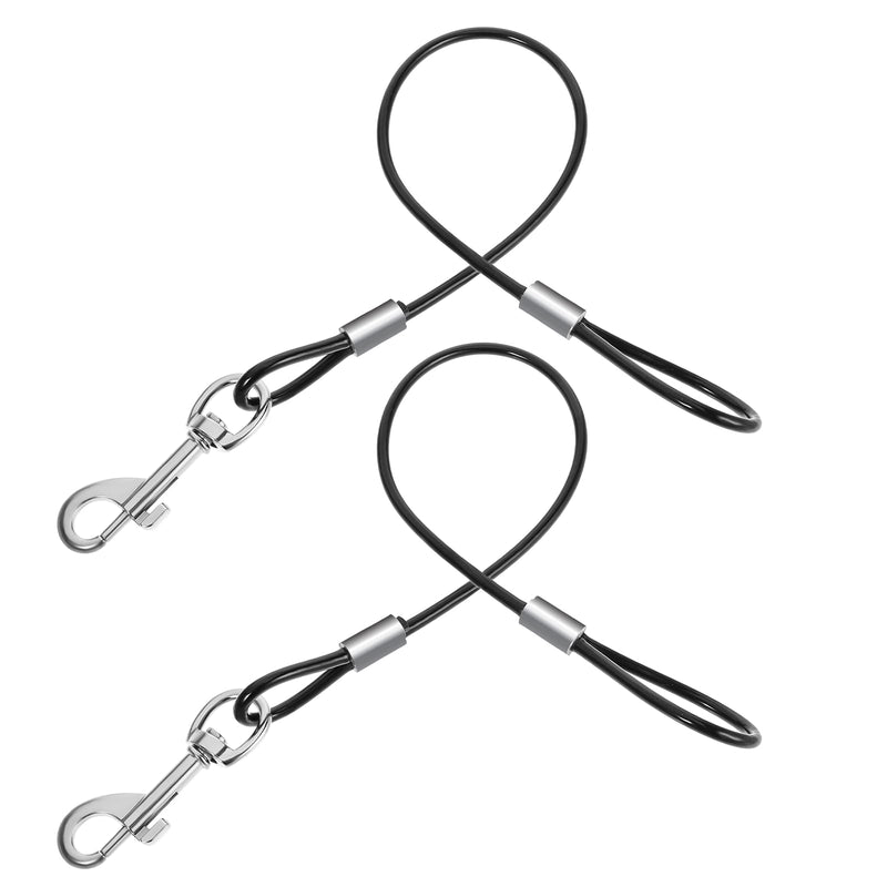 Xindojuz 2 PCS Chew Proof Dog Leash Extender for Training, Retractable Dog Leashes Heavy Duty for Small Dogs, No Tangle Multiple Two Dogs Leashes for Collars & Harnesses (Black, 15.75 Inch/40 cm) Black - PawsPlanet Australia