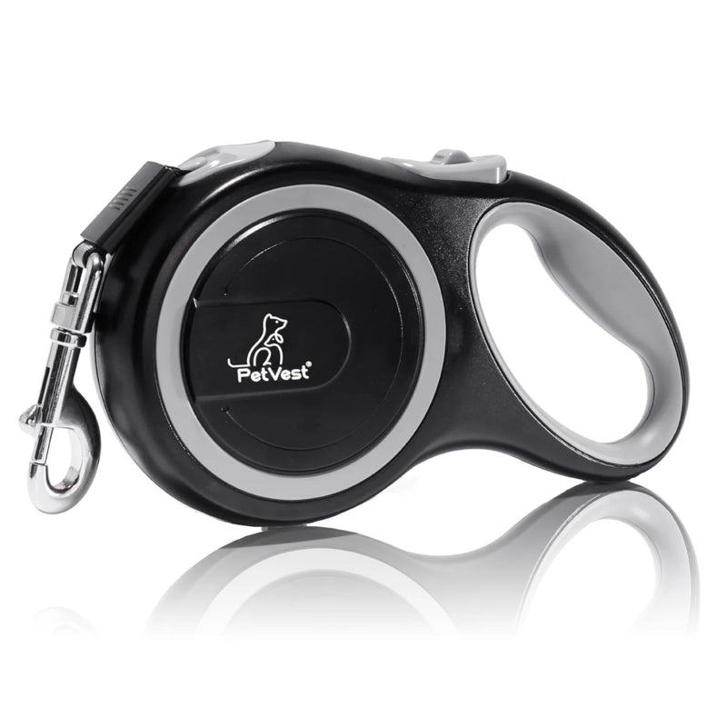 Retractable Dog Leash – Extendable up to 26 FT, Heavy Duty Nylon Tape, No-Tangle, One-Handed Brake & Lock, for Small to X-Large Dogs up to 110 lbs (Black) - PawsPlanet Australia